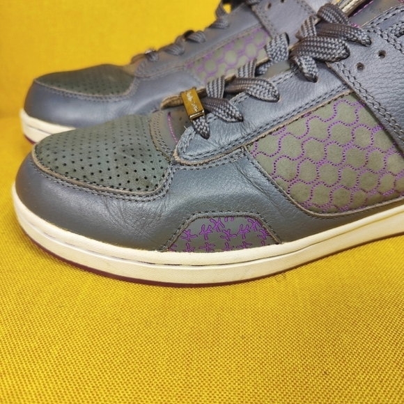 Jhung Yuro Cup Low Leather Casual Grey Purple Sneakers Mens Shoes Size 11 - Picture 6 of 11